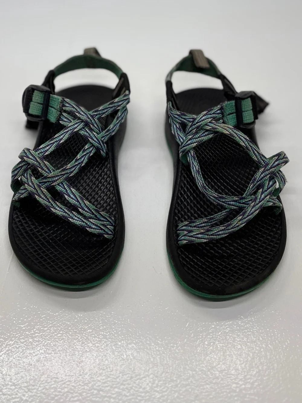 Chaco Kids Z/1 Sport Sandals Youth Size 13 Green Black Hiking Water Shoes